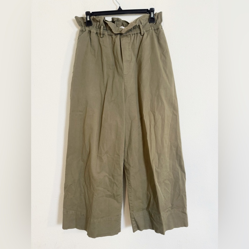 Frame Wide Leg green Paperbag Waist Pants